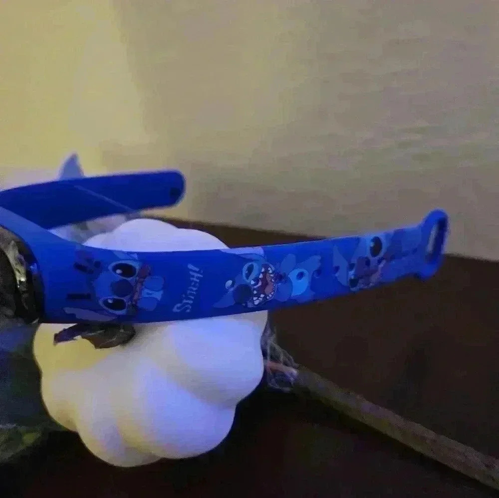Disney Stitch, watch blue and black waterproof digital flexible touchscreen.